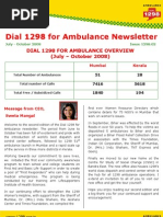 Dial 1298 For Ambulance Overview (July - October 2008)