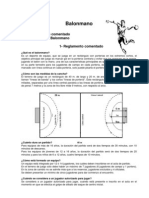 Balonmano: 1. Reglamento Comentado 2. Historia Del Balonmano 1-Reglamento Comentado