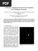 A Planetary Alignment Solar System Simulator For Earthquake Research