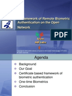 A Framework of Remote Biometric Authentication On The Open Network