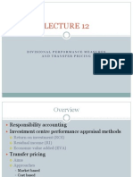 Lecture 12 - Divisional Performance Measures and Transfer Pricing