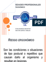 Enfermedades Profesionales de Riesgo Ergonomico