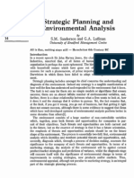 Strategic Planning and Environmental Analysis