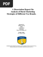 A Dissertation Report On Analysis of Rural Marketing Strategies of Different Tea Brands