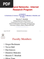 Broadband Networks - Internet Research Program: Hussein T. Mouftah