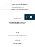 Miguel Ángel Quintanar - La Filosofía de Gilles Deleuze: Del Empirismo Trascendental Al Constructivismo Pragmático