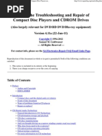 Notes On The Troubleshooting and Repair of Compact Disc Players and CDROM Drives