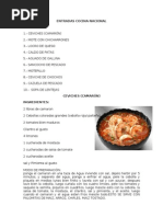 Entradas Cocina Nacional Recetas