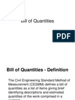 Bill of Quantities