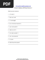 Present Continuous All Forms Exercise 3