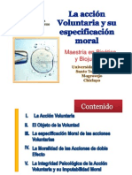 La Accion Voluntaria y Su Especificacion Moral