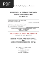 Motion For Stay Foreclosure Pending Appeal 5-21-12