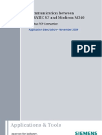 Communication Between Modbus TCP SIMATIC S7 and Modicon M340