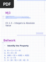 Integers & Absolute Value