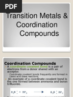 Transition Metals and Coordination Complexes