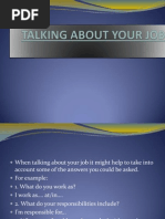 Talking About Your Job