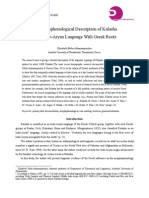 A Morphophonological Description of Kalasha As An Indo-Aryan Language With Greek Roots