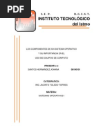 Los Componentes de Un Sistema Operativo y Su Importancia en El Uso de Equipos de Computo