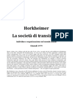 Horkheimer La Società Di Transizione