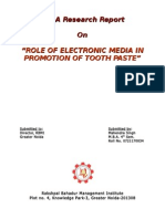 Project Report On TOOTH-PASTE