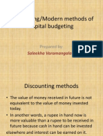 Discounting or Modern Methods of Capital Budgeting