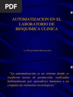 Automatizacion en El Laboratorio de Bioquimica Clinica I