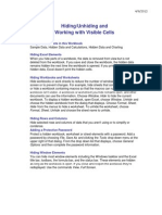 Hiding/Unhiding and Working With Visible Cells: Sample Worksheets in This Workbook