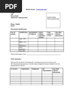 Biodata Format