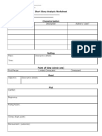 Short Story Analysis Worksheet