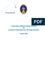 Laboratory Manual Experiments IN Organic Chemistry For Biology Section Chem 270