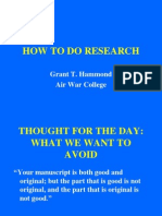 How To Do Research: Grant T. Hammond Air War College