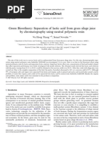 Green Biorefinery - Separation of Lactic Acid From Grass Silage Juice