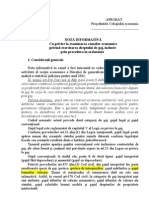 Notă CSJ Privind Exercitarea Dreptului de Gaj