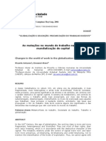 As Mutações No Mundo Do Trabalho Na Era Da Mundialização Do Capital