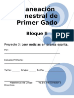 Planeación de 1er Grado - Bloque 2 - Proyecto 3