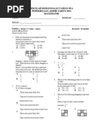 Sekolah Kebangsaan Taman Sea Peperiksaan Akhir Tahun 2011 Matematik