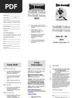 WV Football Camp Brochure 2012