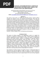 A Study On The Relationship Between Corporate Wellness Programs and Employees' Stress, Job Satisfaction and Absenteeism