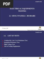 BA SR 2.1 For Slide HV - LV Panel Testing - Bus-Bar