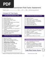 Caprini VT Risk Factor Assessment