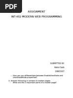 Assignment Int-402 Modern Web Programming: Submitted By: Nikhil Seth 10803307