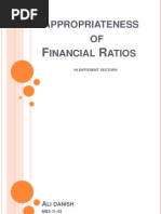 Ppropriateness OF Inancial Atios: IN Different Sectors