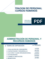 Administracion de Personal y Recursos Humanos