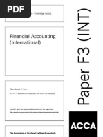 Financial Accounting (International) : Fundamentals Pilot Paper - Knowledge Module