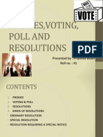 Voting, Poll and Resolutions