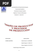 Diseño de Productos y Procesos de Producción Final