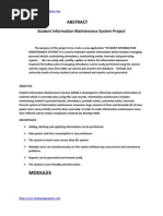 Student Information Maintenance System Project