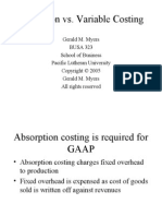 Variable and Absorption Costing