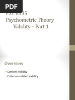 PSY 6535 Psychometric Theory Validity - Part 1