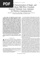 Design and Characterization of Single-And Multiple-Beam MM-Wave Circularly Polarized Substrate Lens Antennas For Wireless Communications